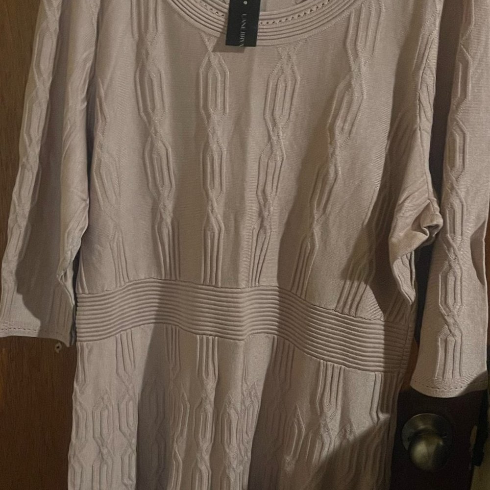 Light pink plus size sweater dress